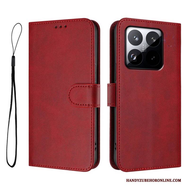 Lederhüllen Für Xiaomi 15t Schlichtes Design Mit Rfid-schutz