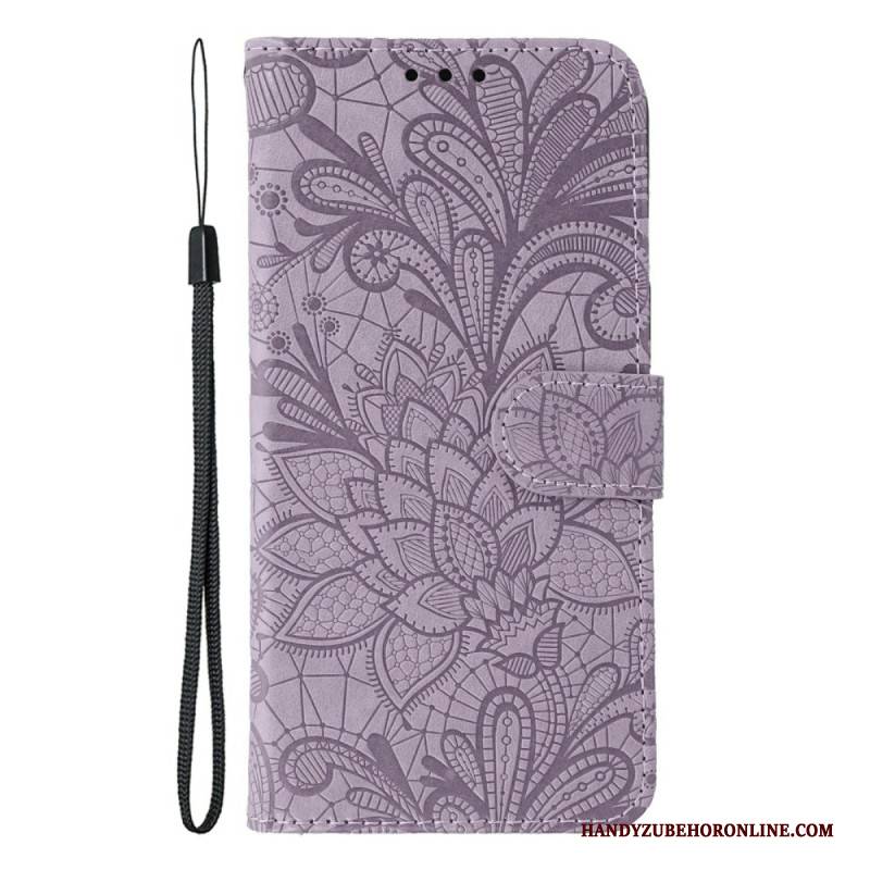 Lederhüllen Für Xiaomi 17 Blumen-spitzenmuster