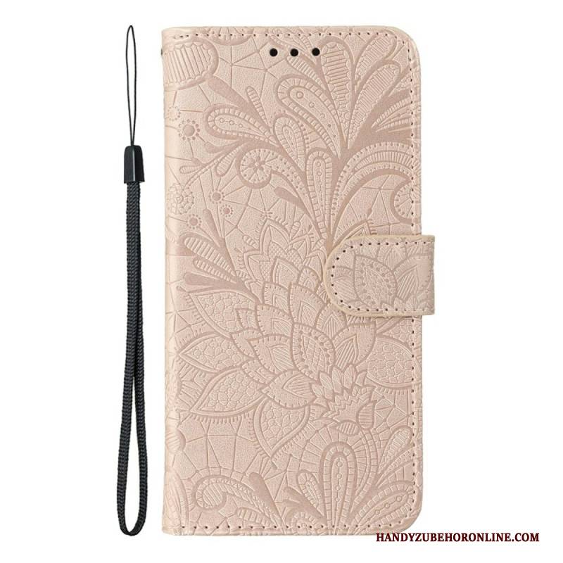 Lederhüllen Für Xiaomi 17 Blumen-spitzenmuster