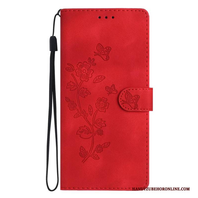 Lederhüllen Für Xiaomi 17 Blumenmuster In Wildlederoptik