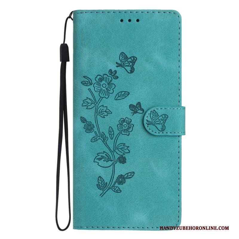 Lederhüllen Für Xiaomi 17 Blumenmuster In Wildlederoptik