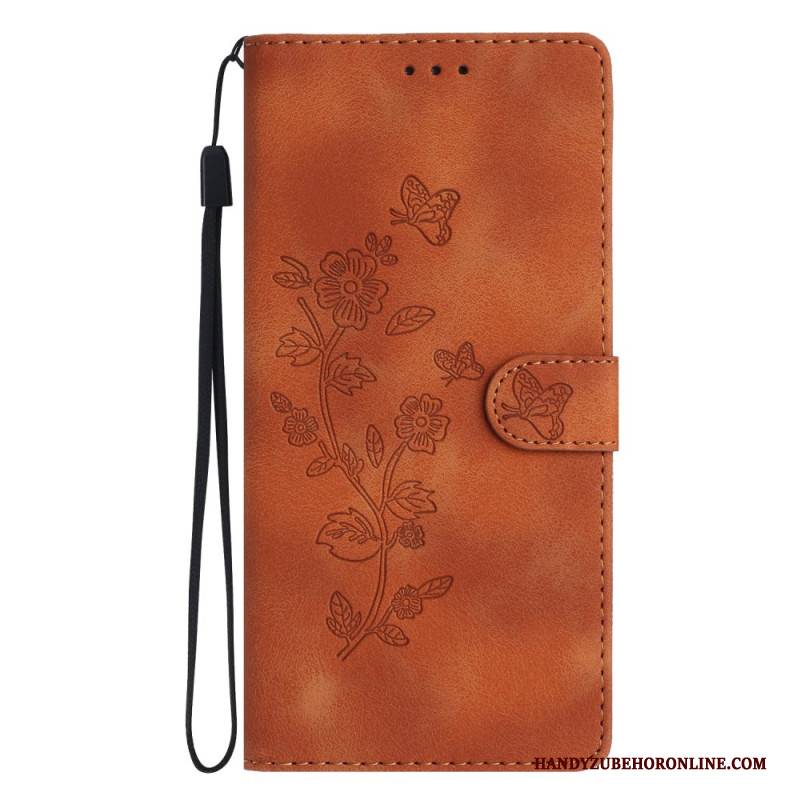 Lederhüllen Für Xiaomi 17 Blumenmuster In Wildlederoptik