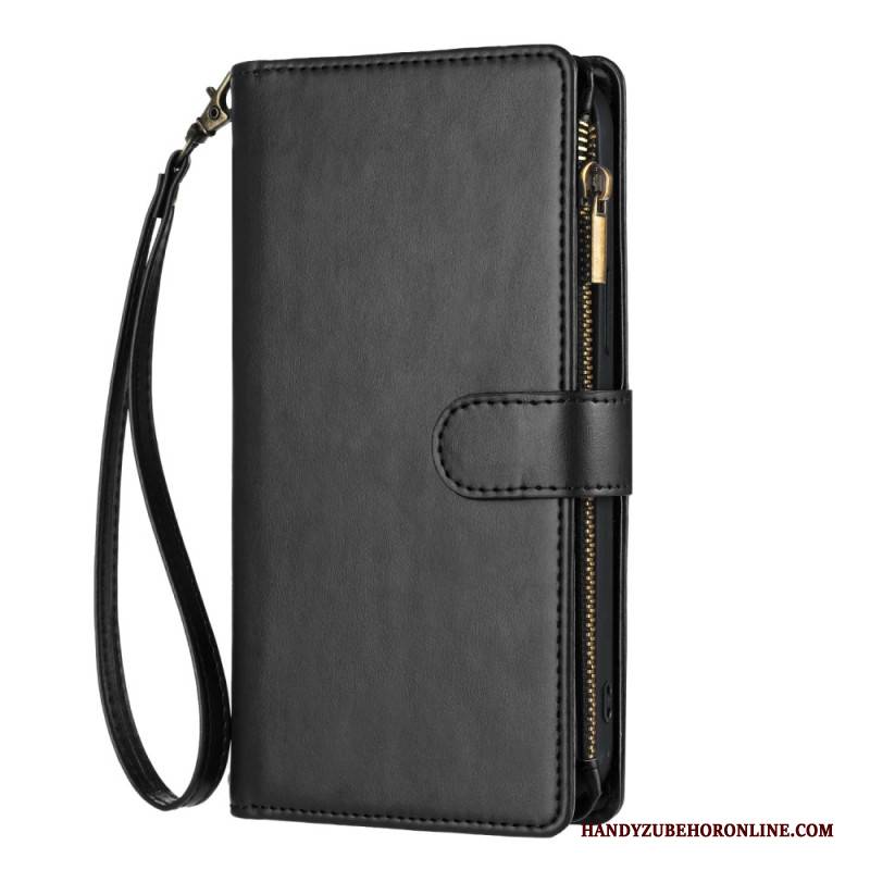 Lederhüllen Für Xiaomi 17 Pro Geldbörse Mit Reißverschluss Und Riemen