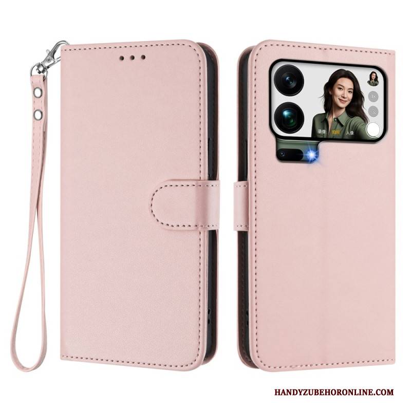 Lederhüllen Für Xiaomi 17 Pro Max Kunstleder Mit Riemen