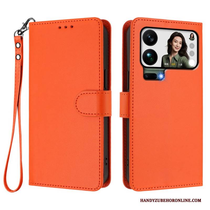 Lederhüllen Für Xiaomi 17 Pro Max Kunstleder Mit Riemen