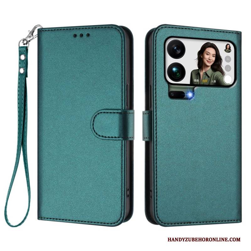 Lederhüllen Für Xiaomi 17 Pro Max Kunstleder Mit Riemen