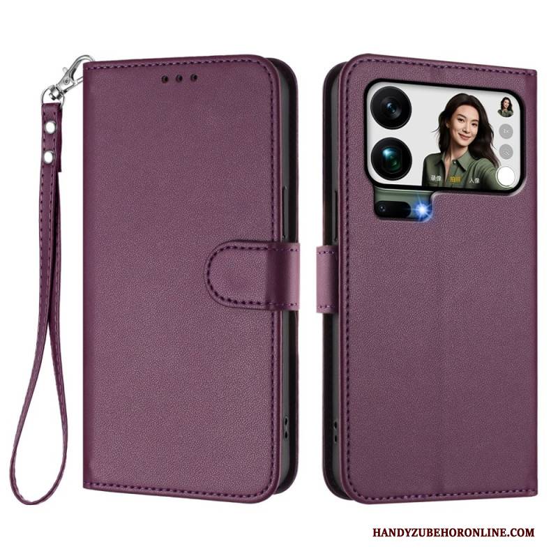 Lederhüllen Für Xiaomi 17 Pro Max Kunstleder Mit Riemen