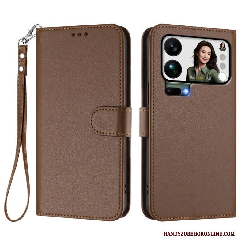 Lederhüllen Für Xiaomi 17 Pro Max Kunstleder Mit Riemen