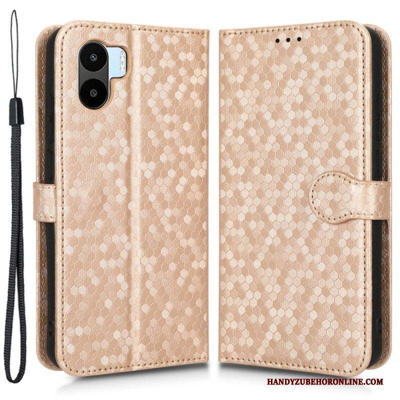 Lederhüllen Für Xiaomi Redmi A1 Mit Kordel Riemchen Mit 3d-muster