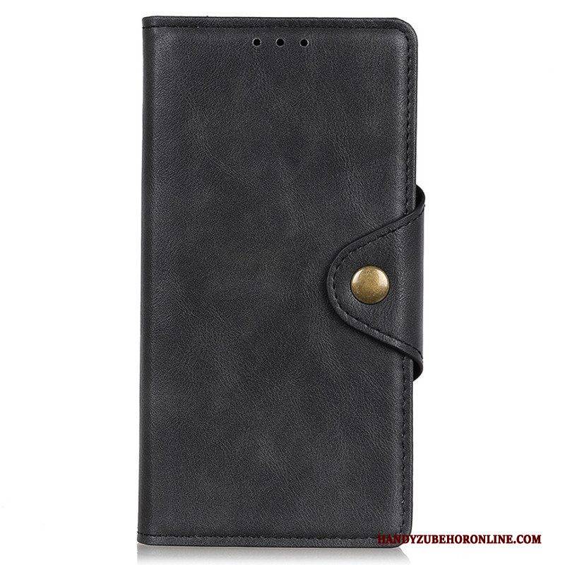 Lederhüllen Für Xiaomi Redmi Note 12 4G Magnetischer Knopf Aus Kunstleder