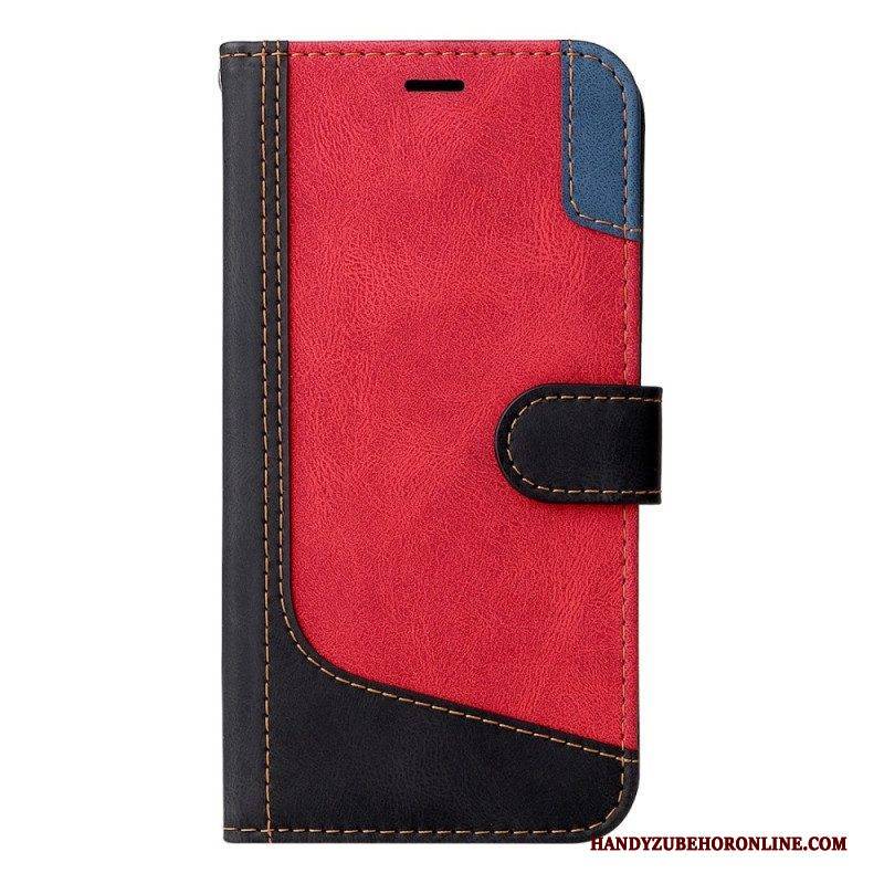 Lederhüllen Für Xiaomi Redmi Note 12 5G Mit Kordel Dreifarbiges Armband