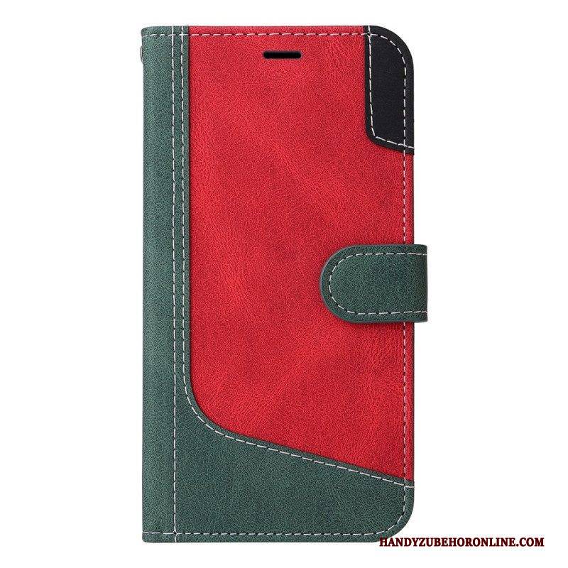 Lederhüllen Für Xiaomi Redmi Note 12 5G Mit Kordel Dreifarbiges Armband