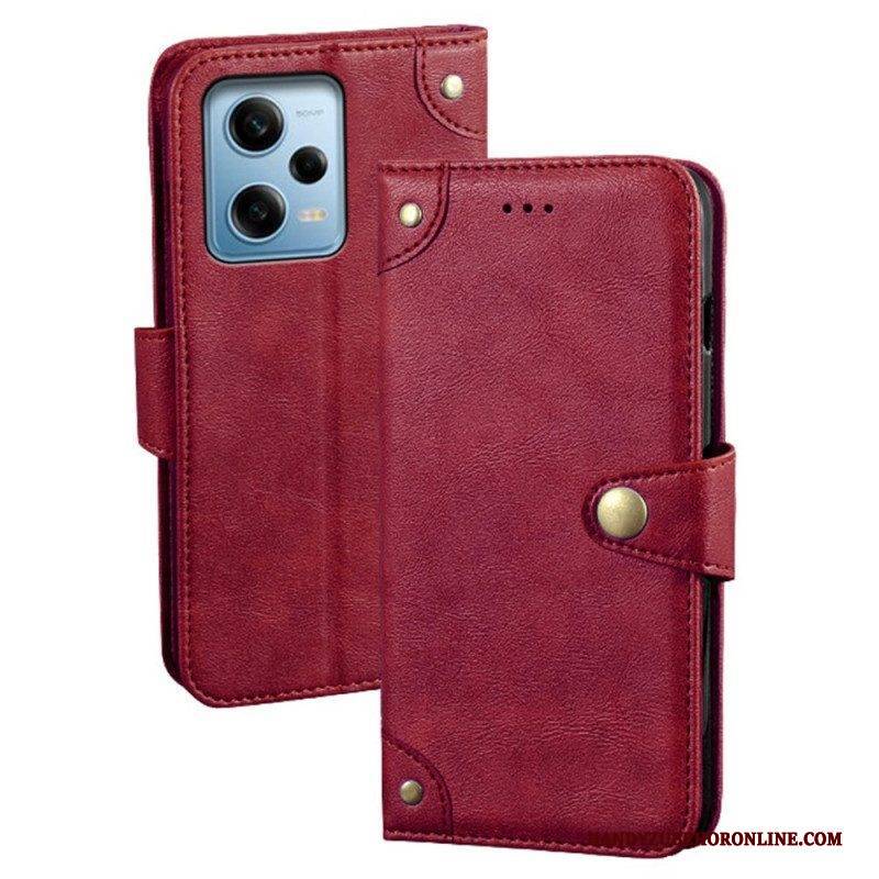 Lederhüllen Für Xiaomi Redmi Note 12 Pro Magnetischer Knopf