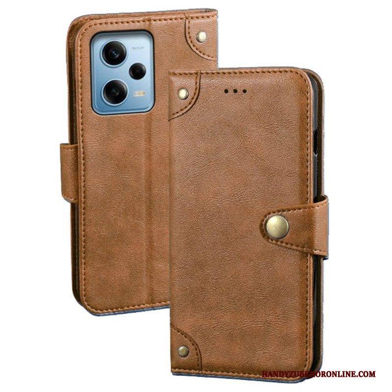 Lederhüllen Für Xiaomi Redmi Note 12 Pro Magnetischer Knopf