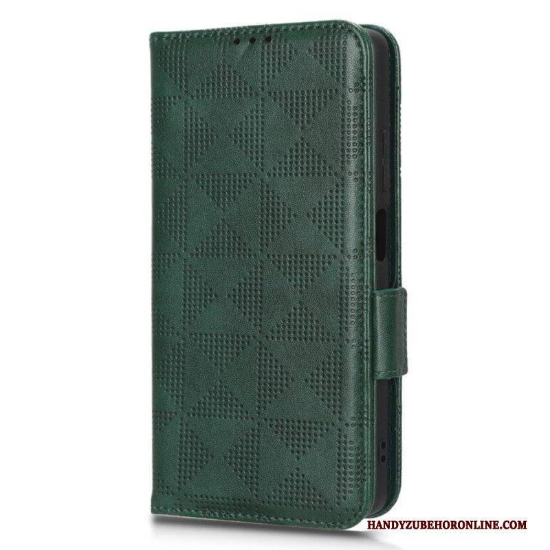 Lederhüllen Für Xiaomi Redmi Note 12 Pro Plus Dreiecke Mit Lanyard
