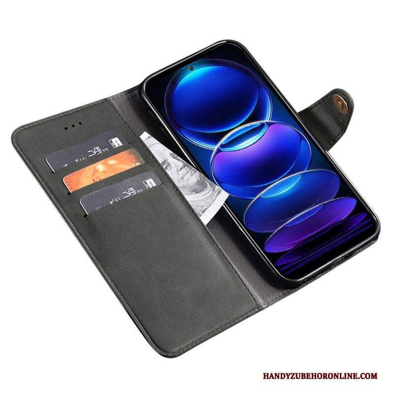 Lederhüllen Für Xiaomi Redmi Note 12 Pro Plus Magnetischer Knopf