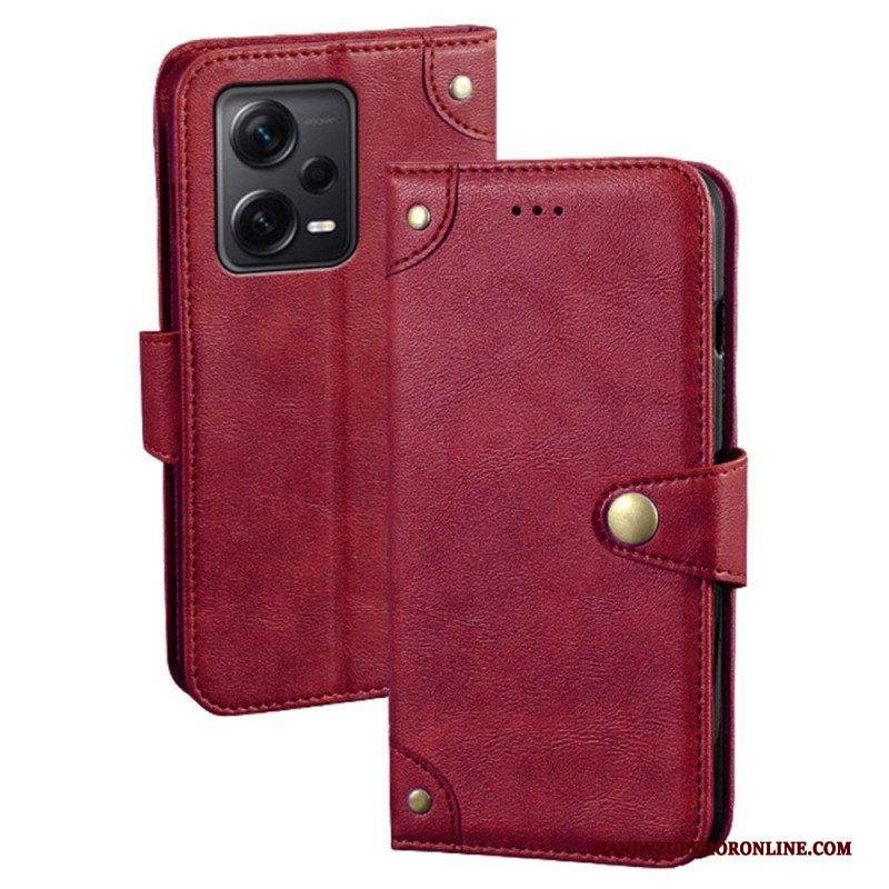 Lederhüllen Für Xiaomi Redmi Note 12 Pro Plus Magnetischer Knopf