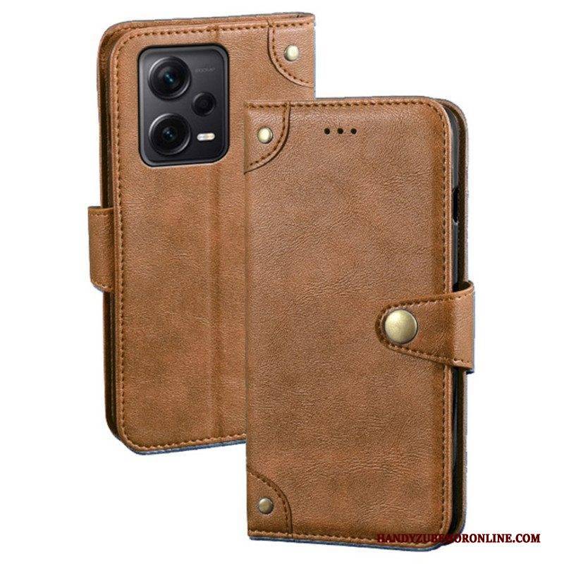 Lederhüllen Für Xiaomi Redmi Note 12 Pro Plus Magnetischer Knopf