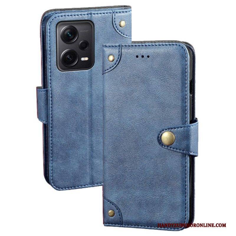 Lederhüllen Für Xiaomi Redmi Note 12 Pro Plus Magnetischer Knopf