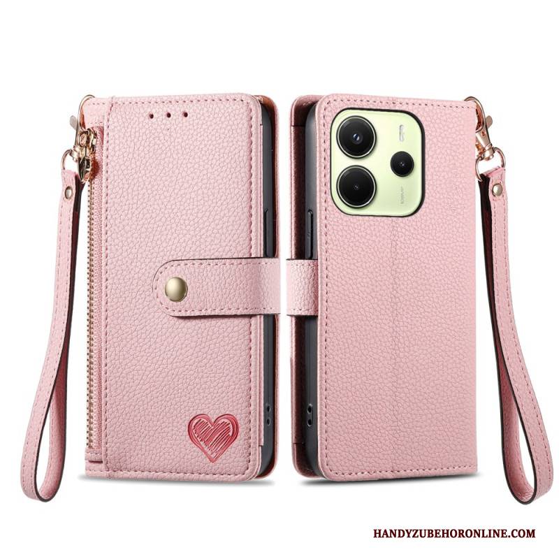 Lederhüllen Für Xiaomi Redmi Note 14 4g Geldbörse Mit Herzdesign
