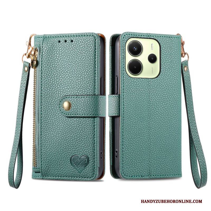 Lederhüllen Für Xiaomi Redmi Note 14 4g Geldbörse Mit Herzdesign