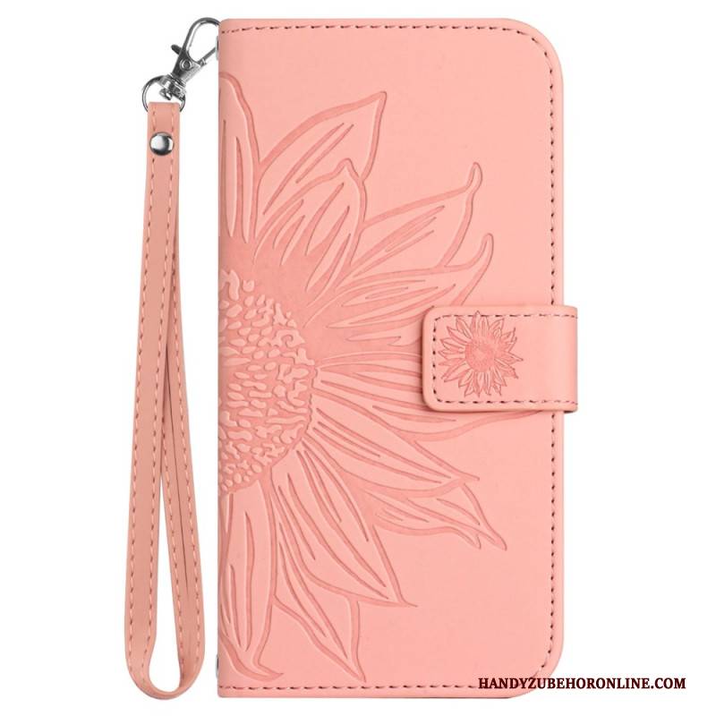 Lederhüllen Für Xiaomi Redmi Note 14 4g Sonnenblumenmuster Mit Schlüsselband