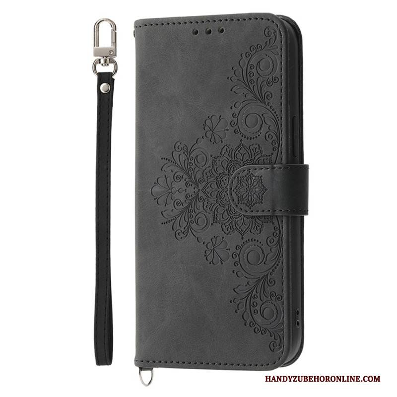 Lederhüllen Für Xiaomi Redmi Note 14 5g Geldbörse Mit Spitzenmuster Riemen Und Schulterriemen