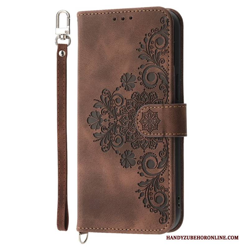 Lederhüllen Für Xiaomi Redmi Note 14 5g Geldbörse Mit Spitzenmuster Riemen Und Schulterriemen