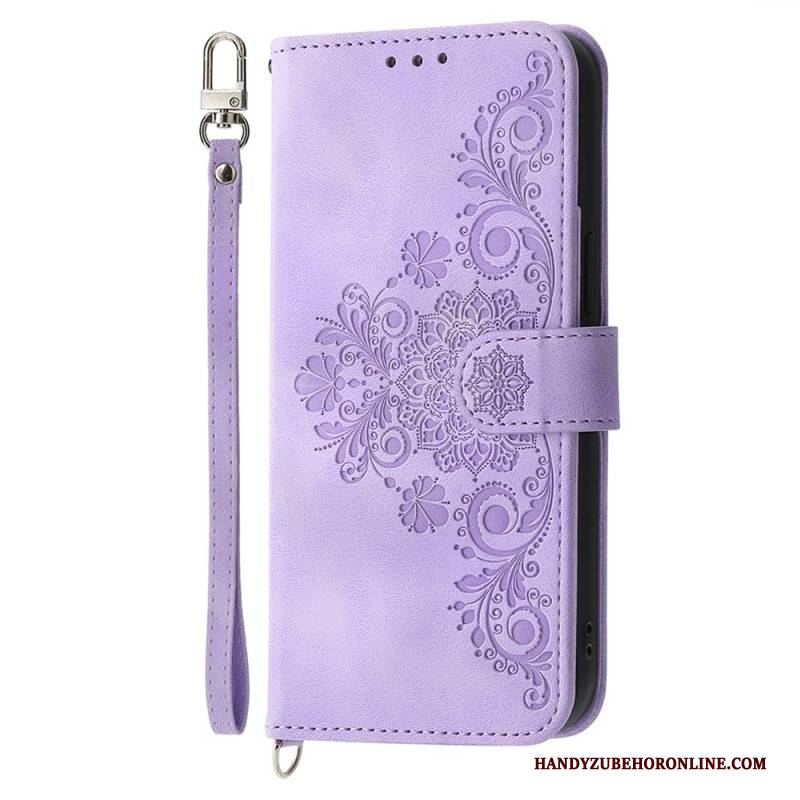 Lederhüllen Für Xiaomi Redmi Note 14 5g Geldbörse Mit Spitzenmuster Riemen Und Schulterriemen