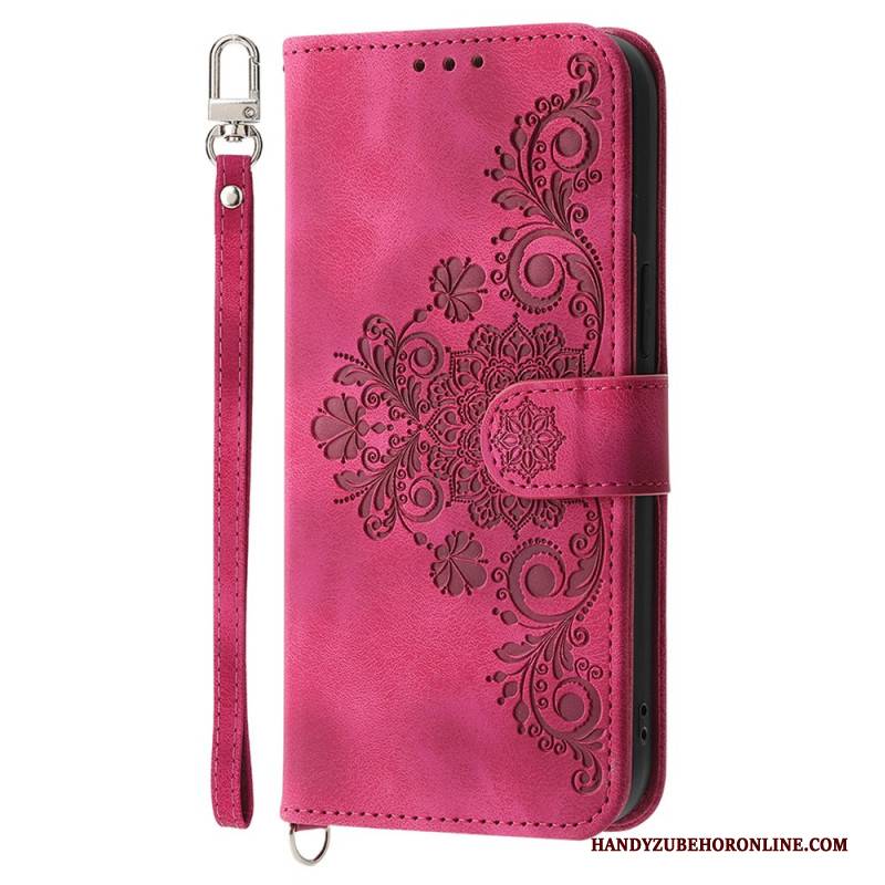 Lederhüllen Für Xiaomi Redmi Note 14 5g Geldbörse Mit Spitzenmuster Riemen Und Schulterriemen