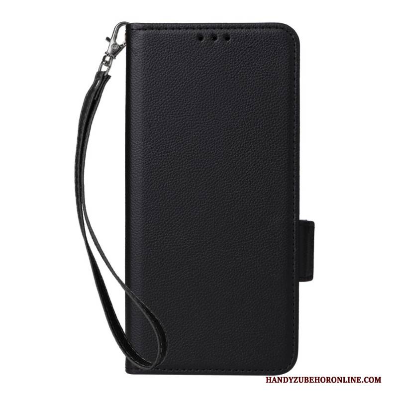 Lederhüllen Für Xiaomi Redmi Note 14 5g Litschi-textur Mit Riemen