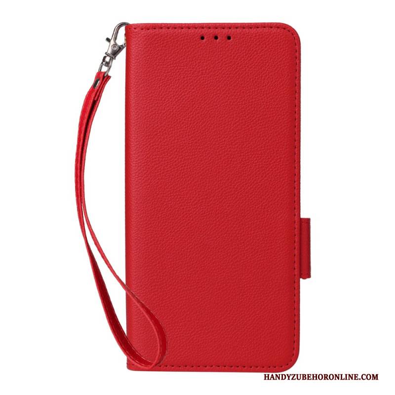 Lederhüllen Für Xiaomi Redmi Note 14 5g Litschi-textur Mit Riemen