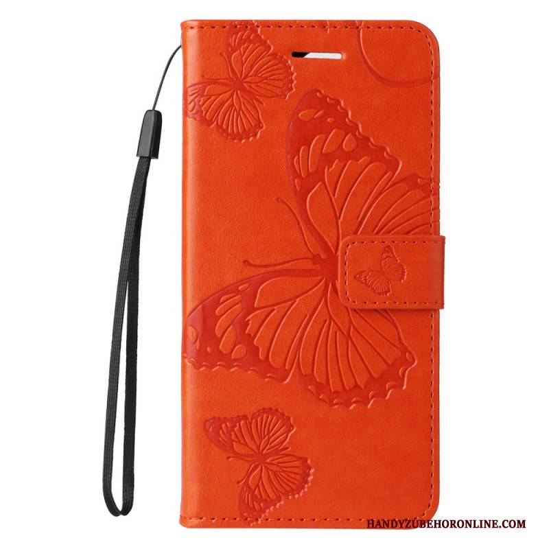 Lederhüllen Für Xiaomi Redmi Note 14 5g Riesige Schmetterlinge Mit Riemen