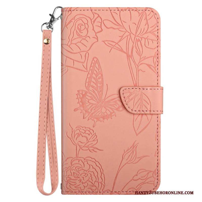 Lederhüllen Für Xiaomi Redmi Note 14 5g Schmetterlingsdruck Mit Riemen