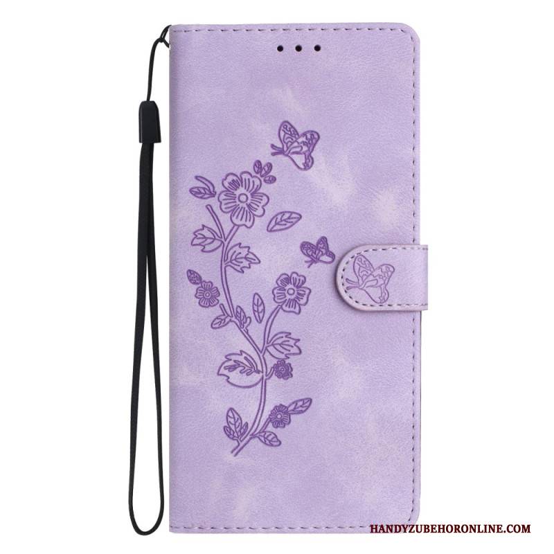 Lederhüllen Für Xiaomi Redmi Note 14 Pro 4g Blumen- Und Schmetterlingsdesign