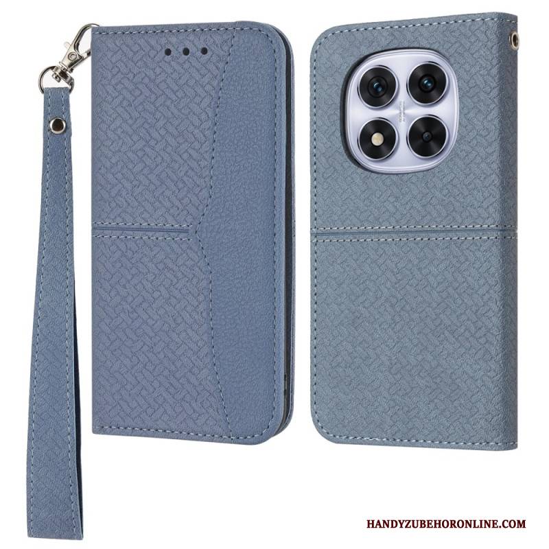 Lederhüllen Für Xiaomi Redmi Note 14 Pro 4g Gewebte Textur Mit Trageband