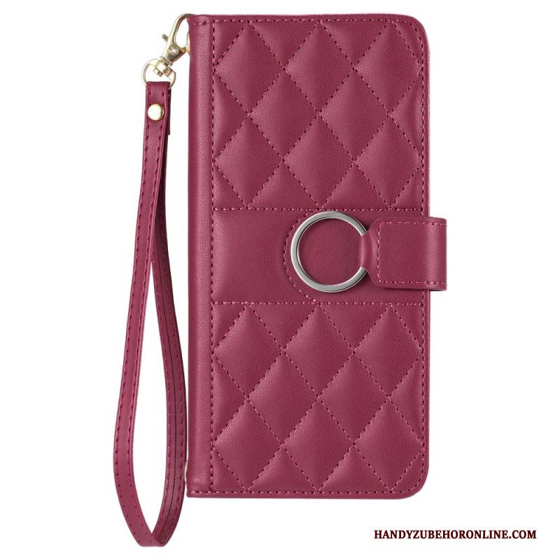 Lederhüllen Für Xiaomi Redmi Note 14 Pro 5g Gesteppt Mit Riemen Und Schulterriemen