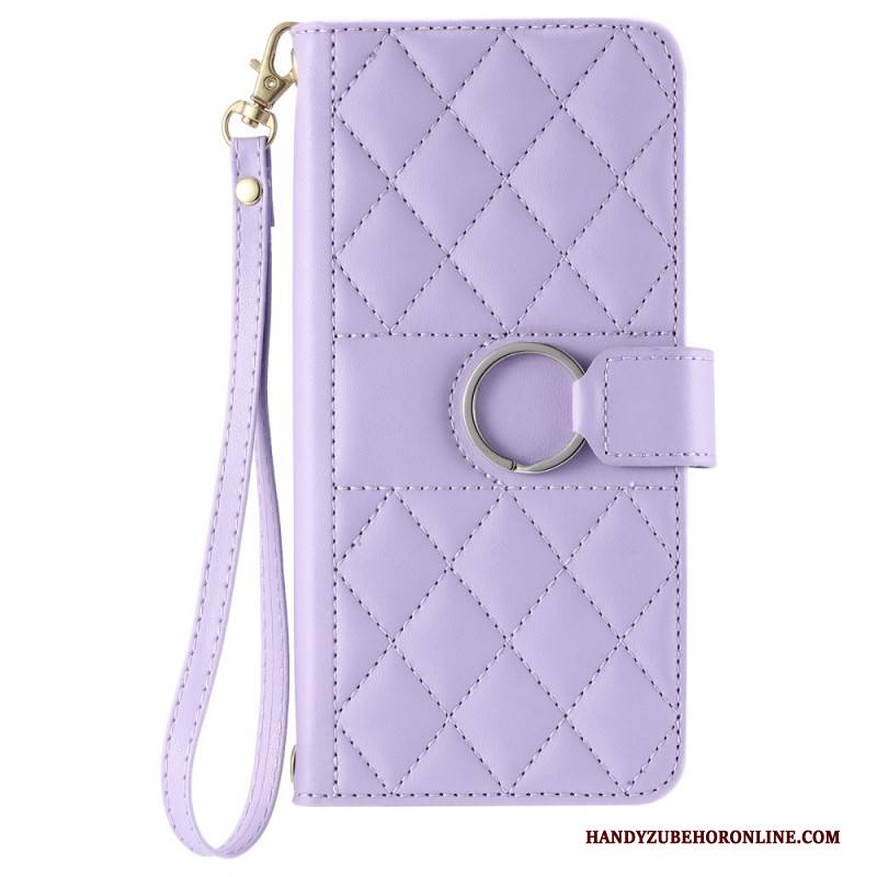 Lederhüllen Für Xiaomi Redmi Note 14 Pro 5g Gesteppt Mit Riemen Und Schulterriemen