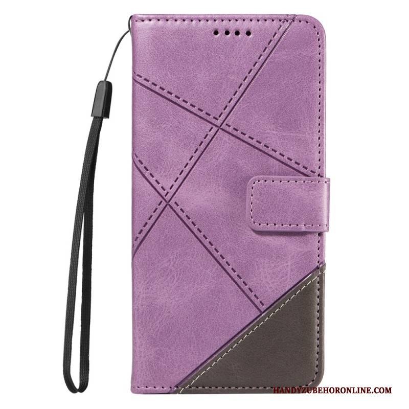 Lederhüllen Für Xiaomi Redmi Note 14 Pro 5g Zweifarbige Riemenlinien