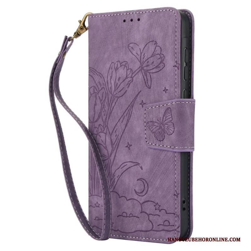 Lederhüllen Für Xiaomi Redmi Note 15 5g Blumen Und Schmetterlinge