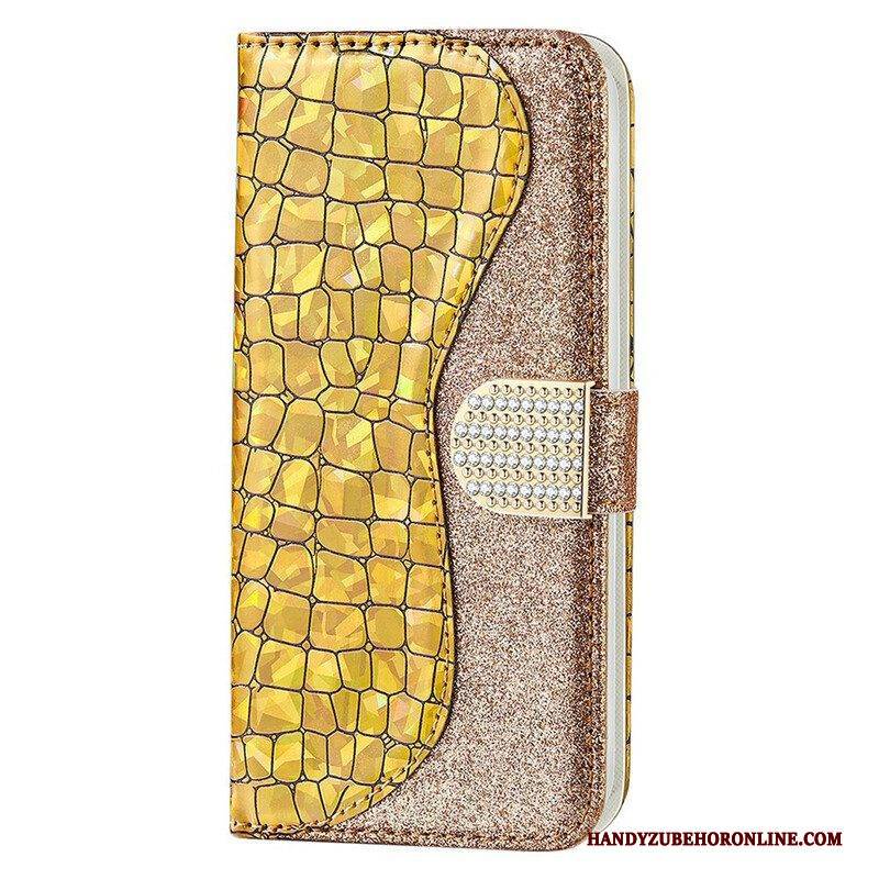 Lederhüllen Für iPhone 13 Mini Krokodildiamanten