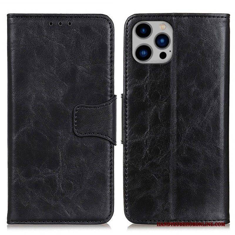 Lederhüllen Für iPhone 14 Plus Reversibler Magnetverschluss