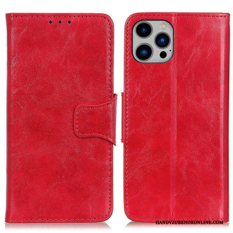 Lederhüllen Für iPhone 14 Plus Reversibler Magnetverschluss