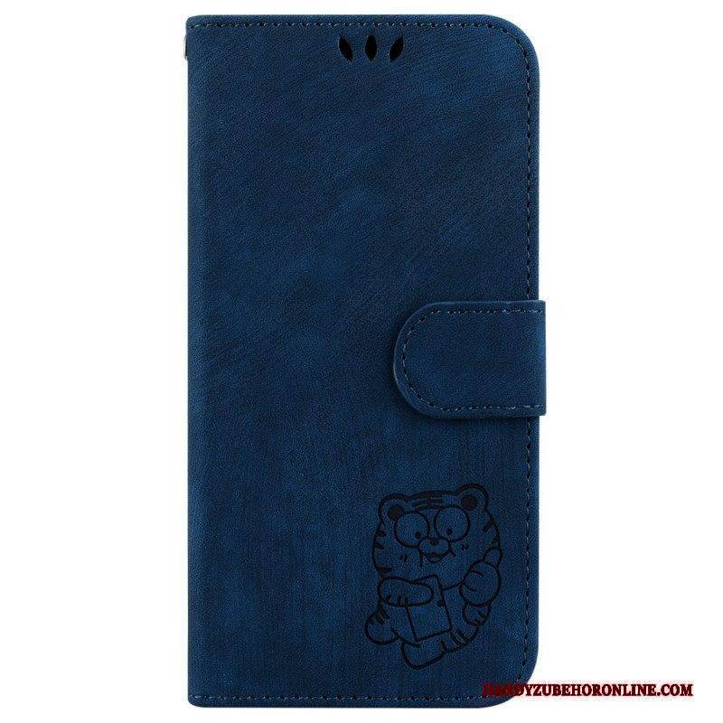 Lederhüllen Für iPhone 15 Pro Süßer Tiger