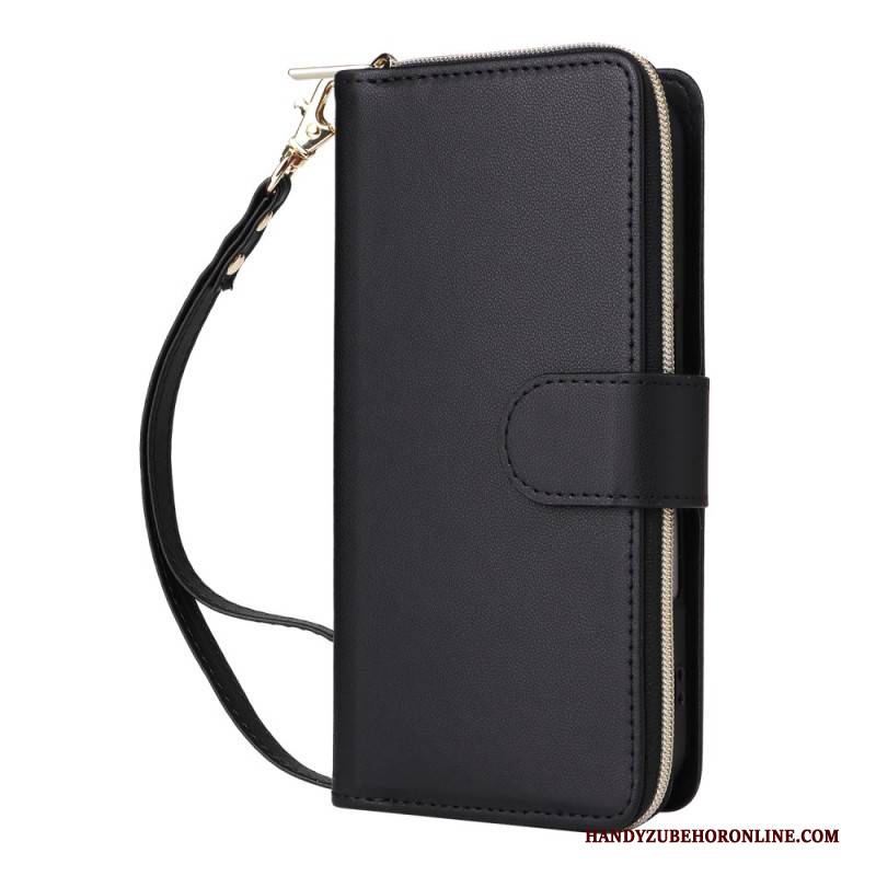 Lederhüllen Für iPhone 17 Geldbörse Mit 9 Kartenfächern Und Trageband