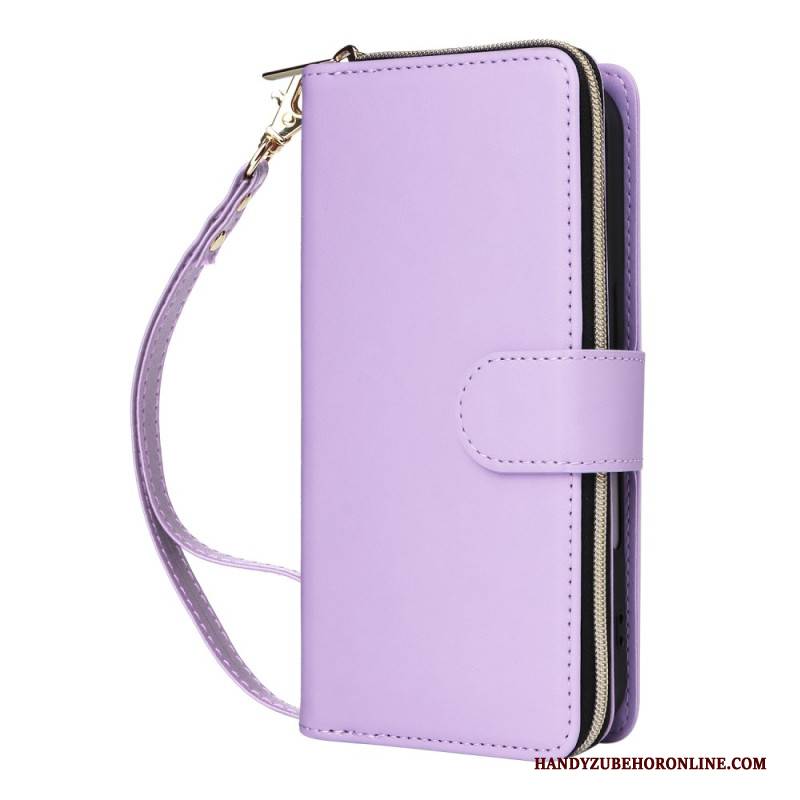 Lederhüllen Für iPhone 17 Geldbörse Mit 9 Kartenfächern Und Trageband