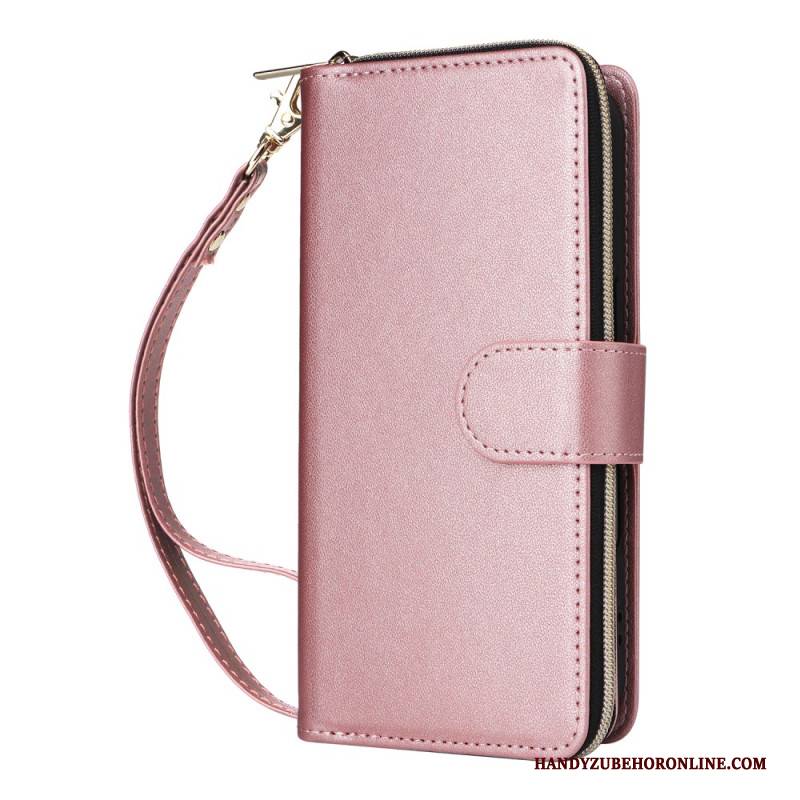 Lederhüllen Für iPhone 17 Geldbörse Mit 9 Kartenfächern Und Trageband