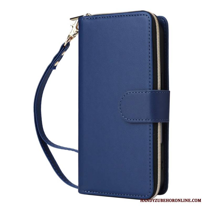 Lederhüllen Für iPhone 17 Geldbörse Mit 9 Kartenfächern Und Trageband