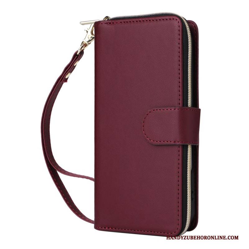 Lederhüllen Für iPhone 17 Geldbörse Mit 9 Kartenfächern Und Trageband