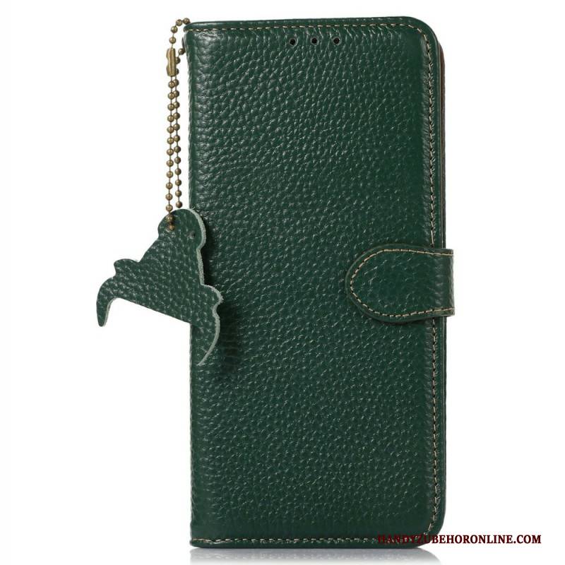 Lederhüllen Für iPhone 17 Pro Max Rfid-geschütztes Strukturiertes Litschi-leder